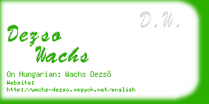 dezso wachs business card
